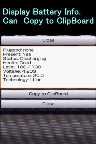 Android Disp Battery Information バッテリー情報表示ソフト