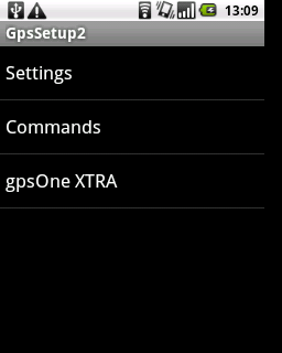 三星の Android端末 Galaxy I5508の GPSの設定の隠しコマンド