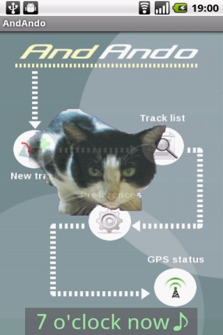 Android 鳩時計の猫版 牛柄猫のもーすけ時計 MosukeClock