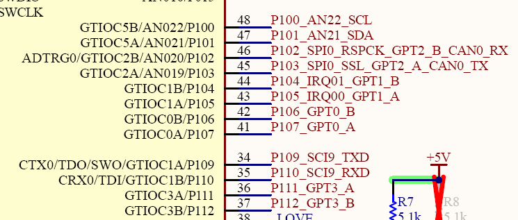 Arduino UNO R4 WiFiの LED部分の回路図