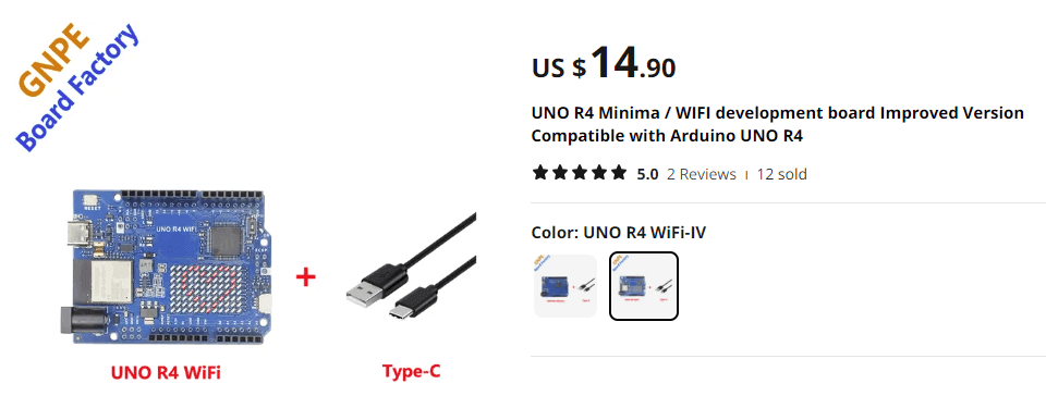 青色基板の UNO R4クローン