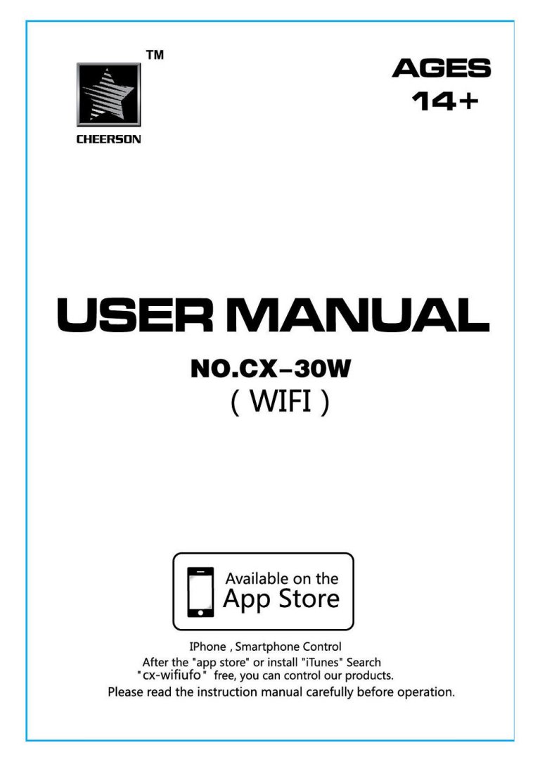 Cheerson CX-30W FPV English Manual