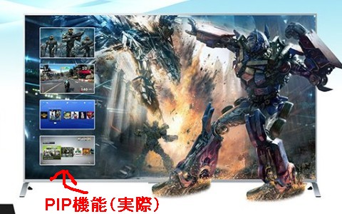 Kasos AYS-41V14PIP PIP機能付きの PIPの表示具合の実際に近い感じ