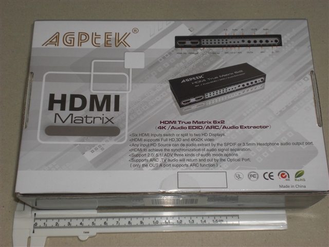 AGPtEK HDMI分配器 6入力2出力 HDMI True Matrix 6x2