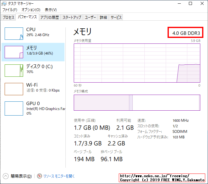 hp Elite Book 840 G1 G4Z43ECのメインメモリに 8GBを増設して 8GBにアップグレードする手順の写真解説