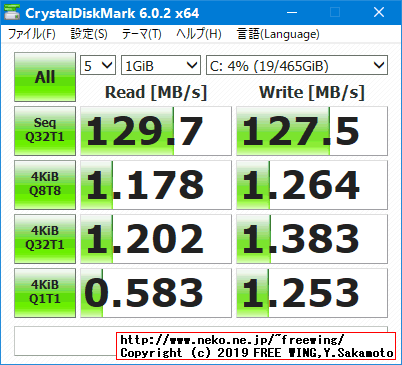 hp Pro Book 450 G3 T9R66PTの HDDのベンチマーク
