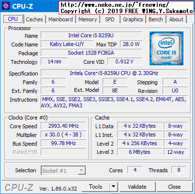 Intel NUC Kit NUC8I5BEH BOXNUC8I5BEH Coffee Lake Core i5-8259Uのベンチマークレビュー