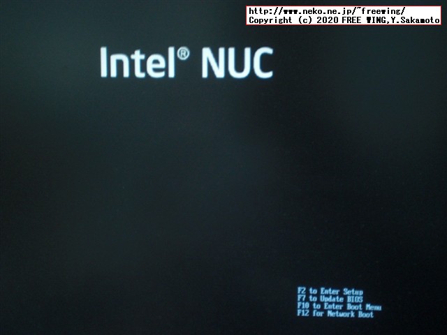インテル NUC キット NUC8i5BEH FWキーで BIOS起動からの BIOSアップデート方法、写真付き解説手順