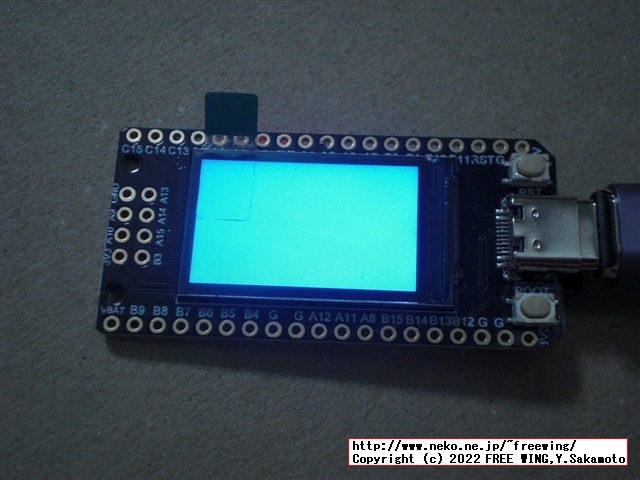 IPS 240x135のカラー液晶付きの小型 COUモジュール LILYGO TTGO T-Displayの写真レビュー GD32 GD32VF103CBT6