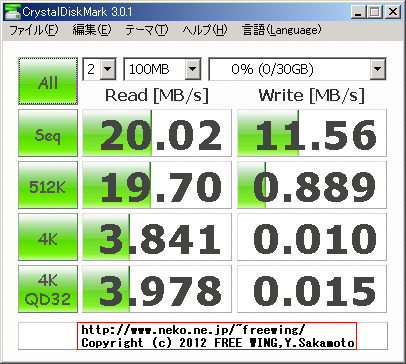PATRIOT 32GB CLASS10 Bench mark ATOM D525 USB Card Reader