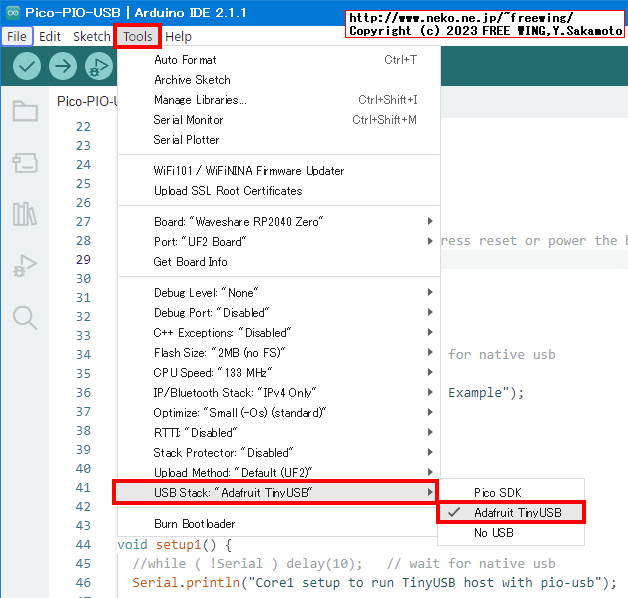 Adruino RP2040 Pico-PIO-USB PIO USB require CPU clock must be multiple of 120 Mhz