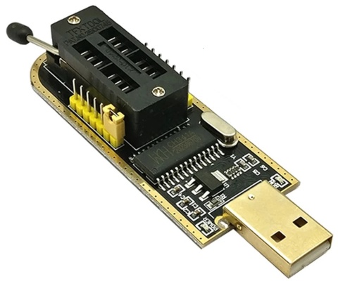 通常品の CH341Aの ROM Writerの外観