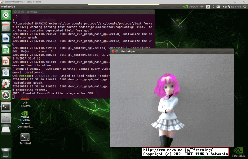 NVIDIA Jetson Nano Google MediaPipe v0.8.6 Hair Segmentation Sample