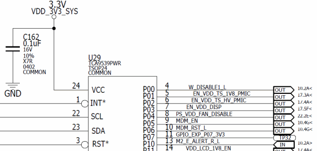 Jetson M.2 connector schematics
