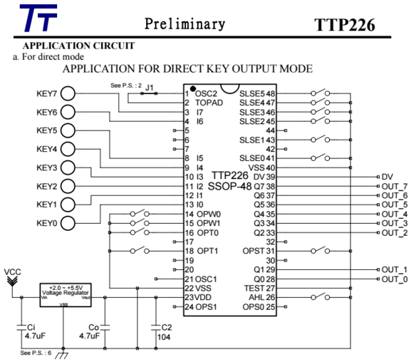 TTP226 8 Channel Digital Capacitive Switch Touch Sensor Module