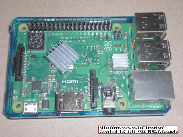 Raspberry Pi 3 Model B+の写真、ラズパイ３Ｂ＋