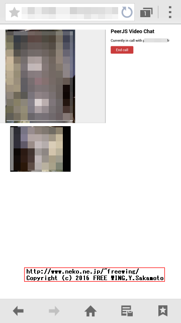 au SCL23 Chromeブラウザ OK WebRTC + coturn + PeerJS