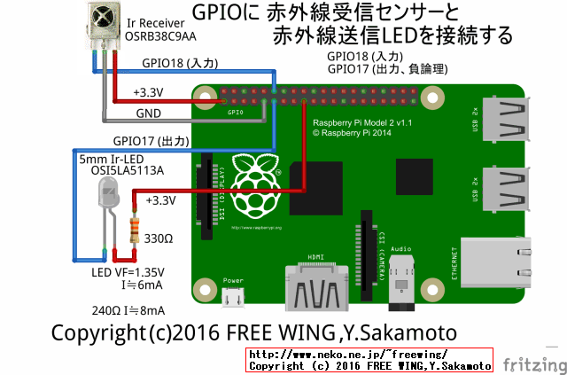 Raspberry Pi3の GPIO端子の LIRC機能を有効化して リモコン送受信をしてみるテスト