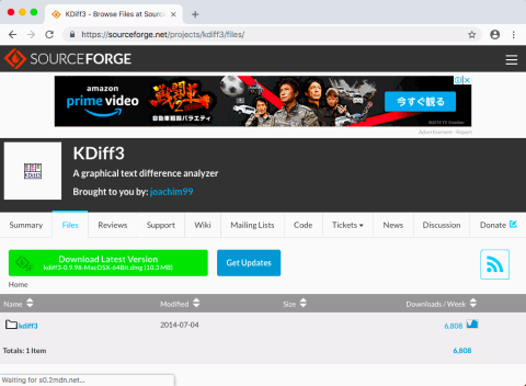 KDiff3 無料で使える macOS Mojave対応のテキスト差分比較アプリ