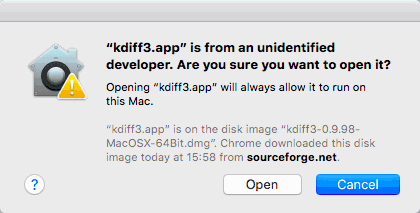 KDiff3 無料で使える macOS Mojave対応のテキスト差分比較アプリ