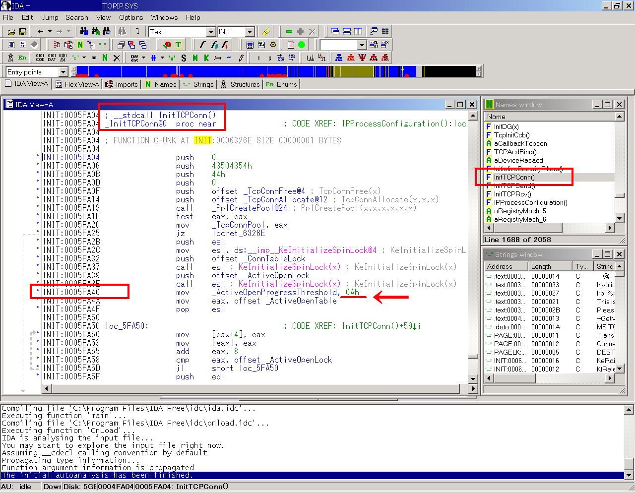Windows XP TCPIPの接続数 TCPIP.sys