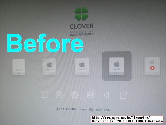 Clover Boot Menuから使用しないパーティションを消したい場合
