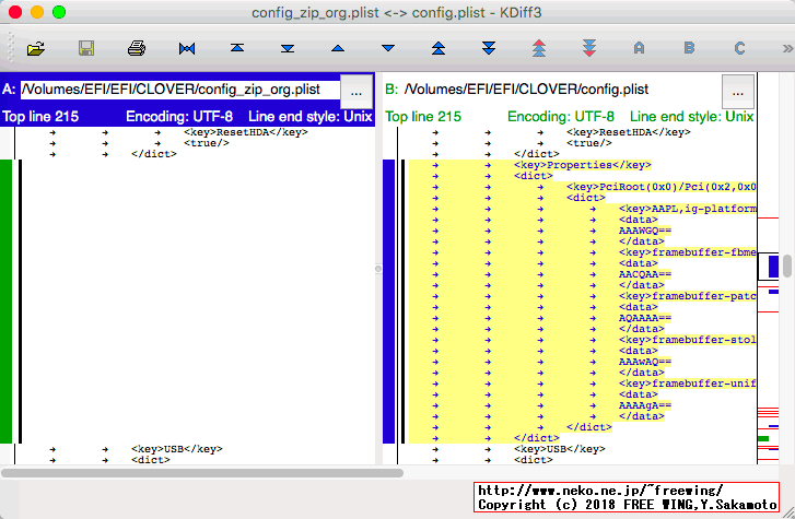 Clover Configuratorで変更した差分