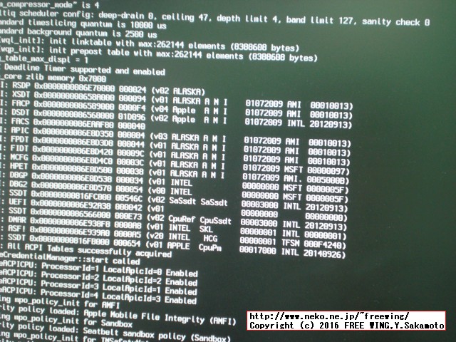 UniBeastで作成した Cloverのブートメニュー画面