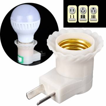 SKU219185 E27 Base To AC Power 110V 220V Lamp Bulb Socket Adapter Converter Switch