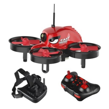 Eachine E013 マイクロ FPV レーシング クワッドコプター w/ 5.8G 1000TVL 40CHカメラ VR006 VR-006 3インチ ゴーグル - 赤 With Goggles 新しいバージョン