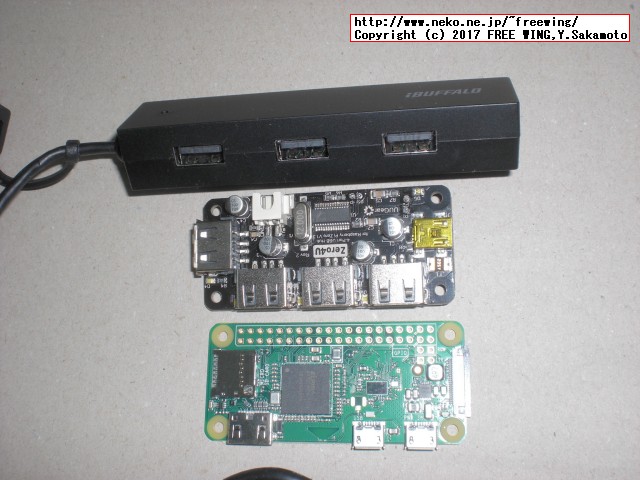 UUGear USB 4ポートハブの基板モジュール ZERO4U with Raspberry Pi Zero W