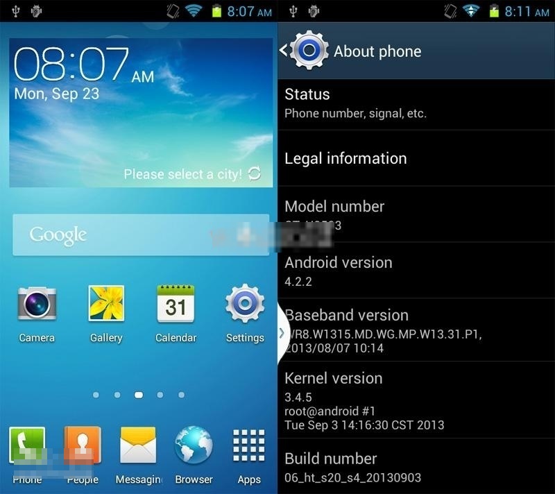 IHD Galaxys S4 H9503- 3 SIM standby MTK6572 Dual Core 1.3GHz 5.0inch screen Android 4.2.2 Phone