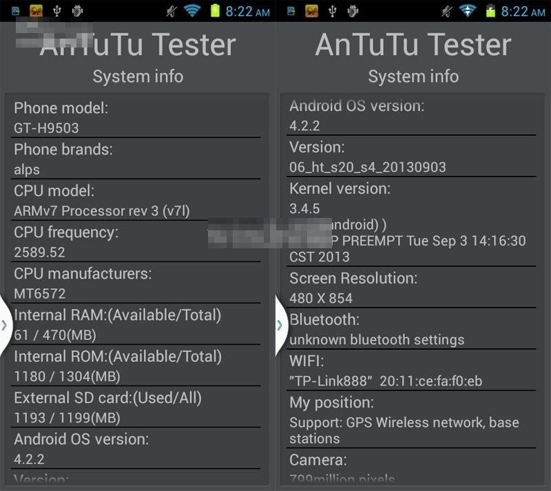 IHD Galaxys S4 H9503- 3 SIM standby MTK6572 Dual Core 1.3GHz 5.0inch screen Android 4.2.2 Phone