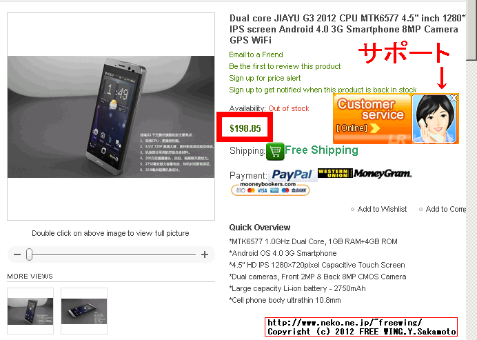 Jiayu G3を海外通販で買ってみた 注文ボタンが無いのでサポートチャットで問い合わせたら
