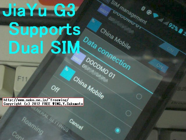 Fastcardtech JIAYU G3 佳域G3 Support Dual SIM card