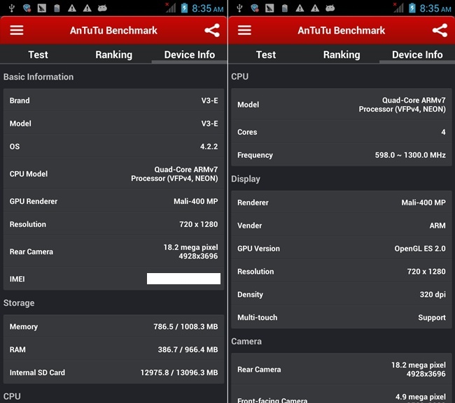 iNew V3 - 6.5mm Thin MTK6582 Quad Core 1.3GHz 5.0inch HD IPS OGS NFC Android 4.2