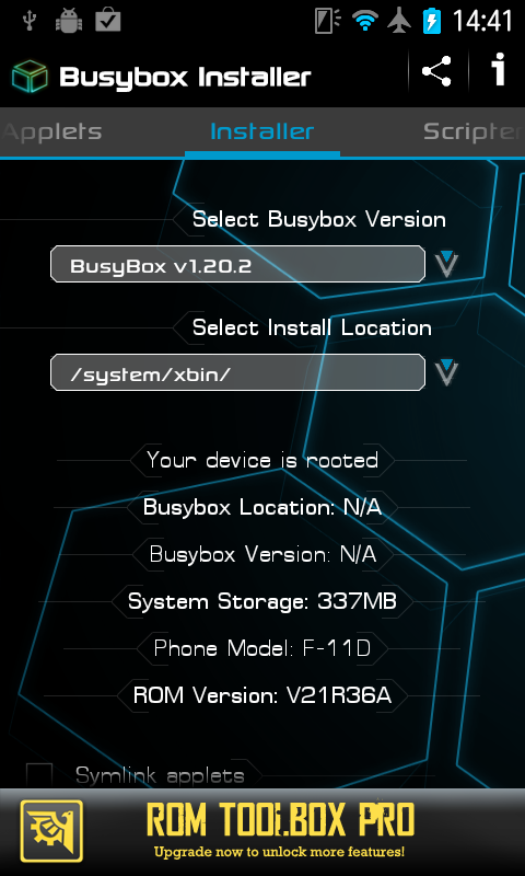 DoCoMo Arrows Me F-11D ICS機で永久 rootを取る方法