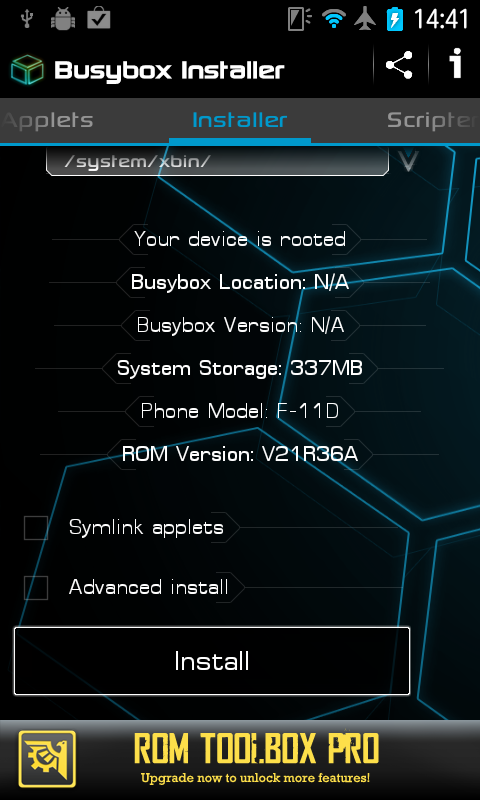 DoCoMo Arrows Me F-11D ICS機で永久 rootを取る方法
