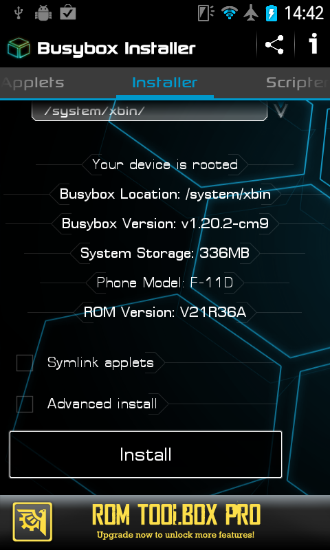 DoCoMo Arrows Me F-11D ICS機で永久 rootを取る方法