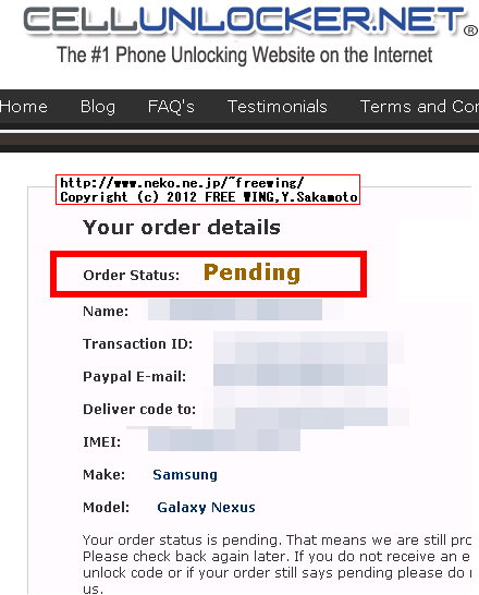 SAMSUNG IMEI Unlock Code Galaxy Nexus