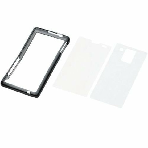 ELECOM docomo AQUOS PHONE SH-13C用ソフトフレーム(両面保護フィルム付) ブラック PD-SH13UBBK