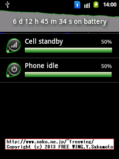 GALAXY Y Duos GT-S6102のバッテリー消費