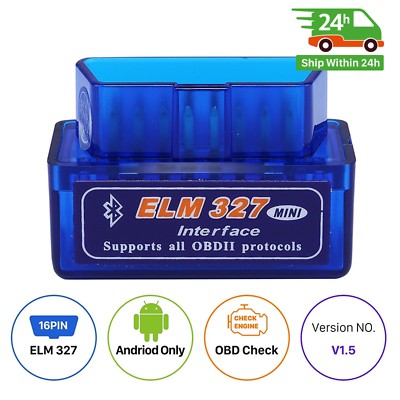 ELM327アダプタ V1.5 青スケルトン Bluetooth