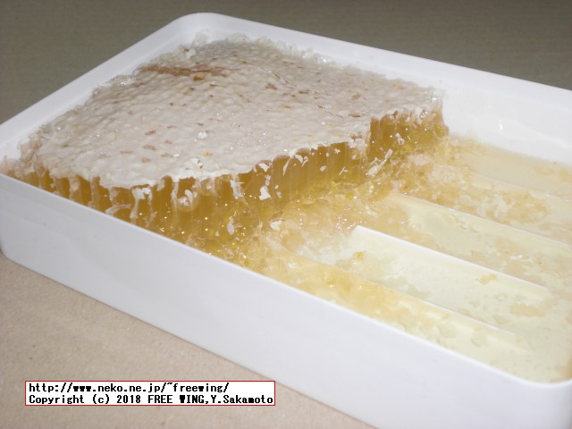 ハンガリー産の外国産の巣蜜の写真