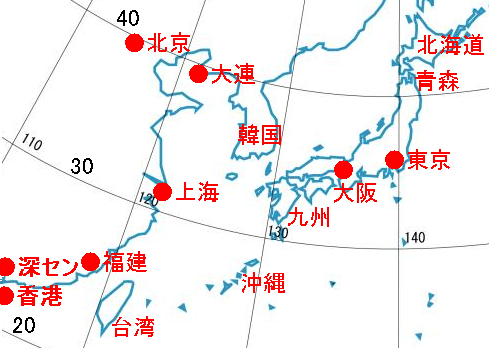 中国の地図