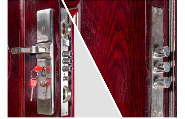 中国で防犯扉として有名な盼盼公司（PanPan）ブランドの扉の写真