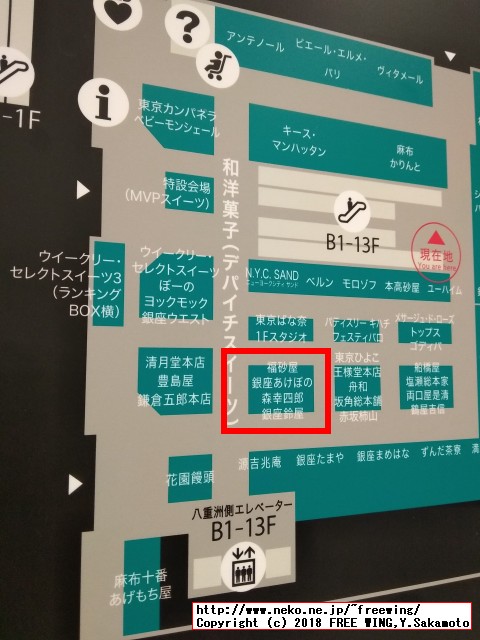 大丸の森幸四郎の店舗は「東京ばなな」の隣のブロックに在ります