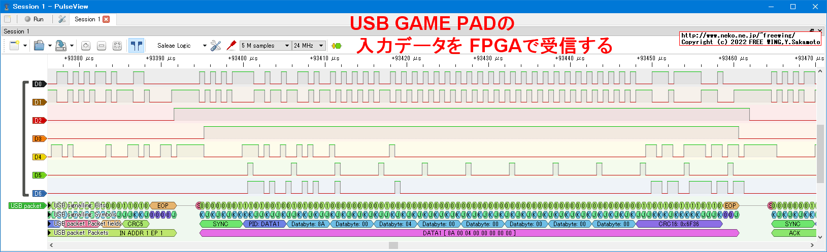FPGAで USB HOST機能を実装する、受信処理編、FPGA実機