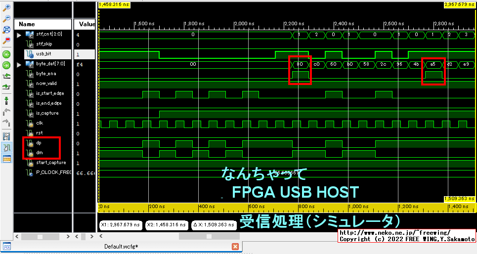 FPGAで USB HOST機能を実装する、受信処理編