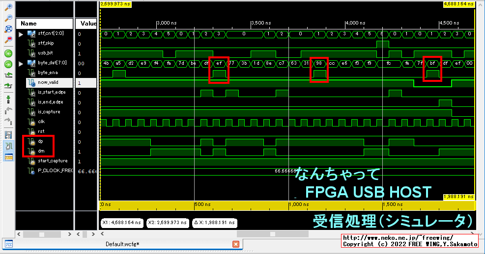 FPGAで USB HOST機能を実装する、受信処理編